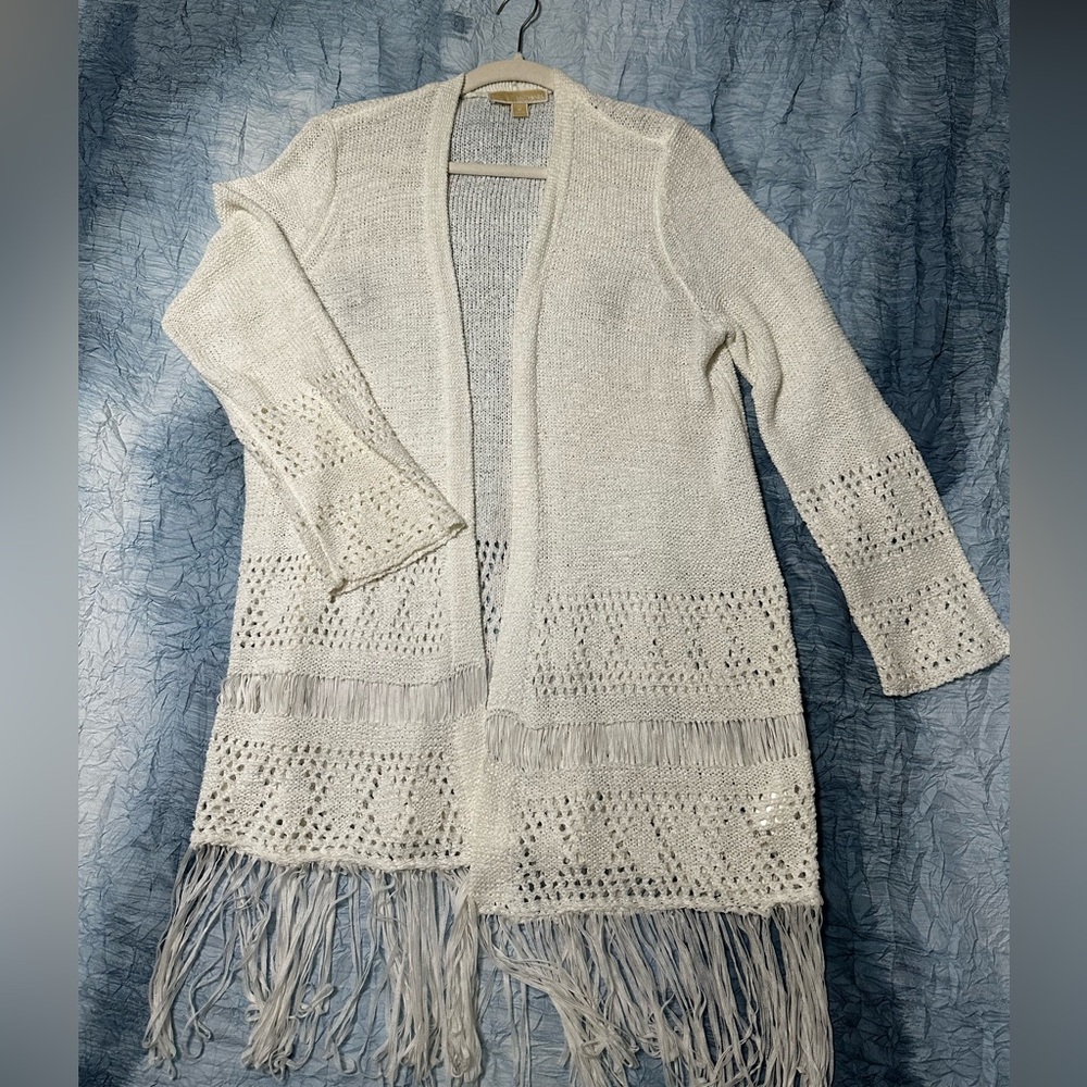 45. Michael Kors white Open-Front Cardigan
